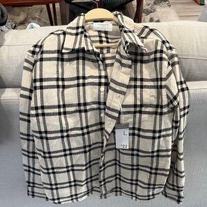 Pinstripe Men's Black and Cream Checkered Shirt